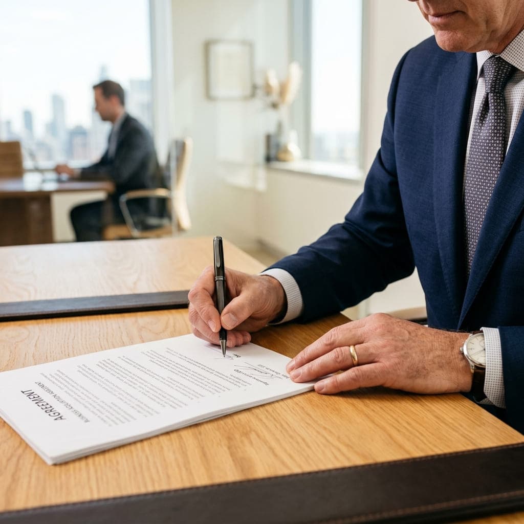 M&A Executive Signing Digital Service Agreement